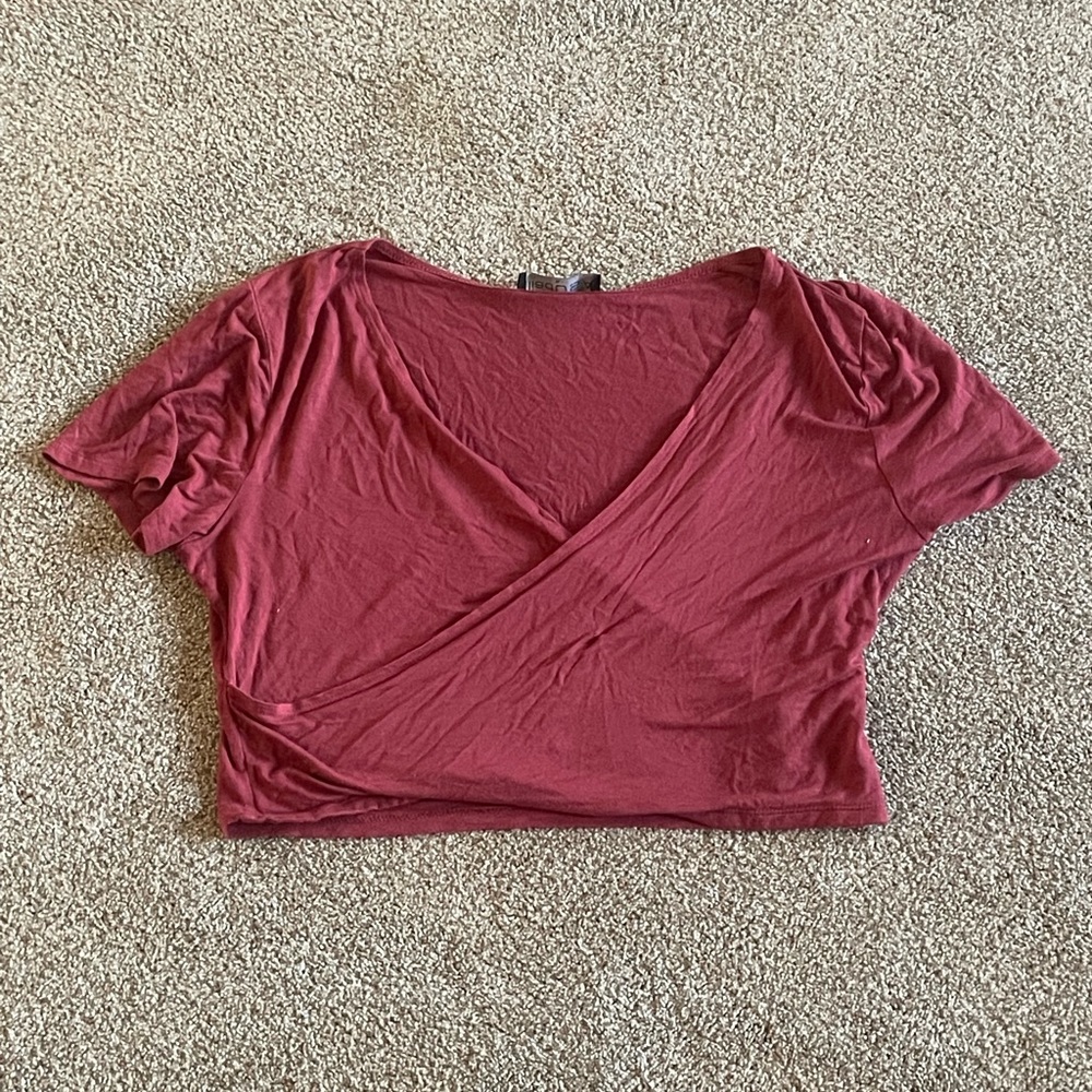 Magenta wrap crop top